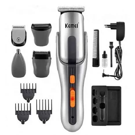 Kemei KM-680A Men's Grooming Kit Trimmer, Rechargeable Cordless Beard Hair Nose Trimmer Shaver thumbnail 2