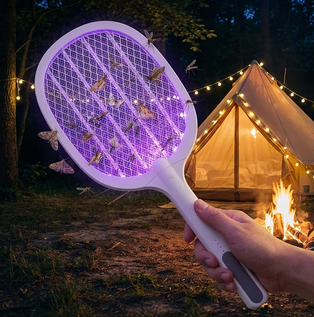 Weidasi WD-979 Rechargeable Electric Mosquito Bat Insect Racket with LED Light thumbnail 3